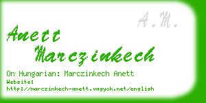 anett marczinkech business card